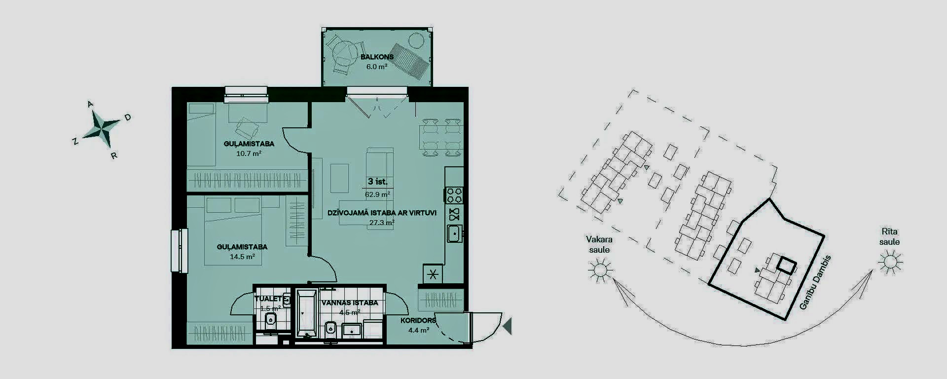 Apartment for rent, Ganību dambis street 11 - Image 1