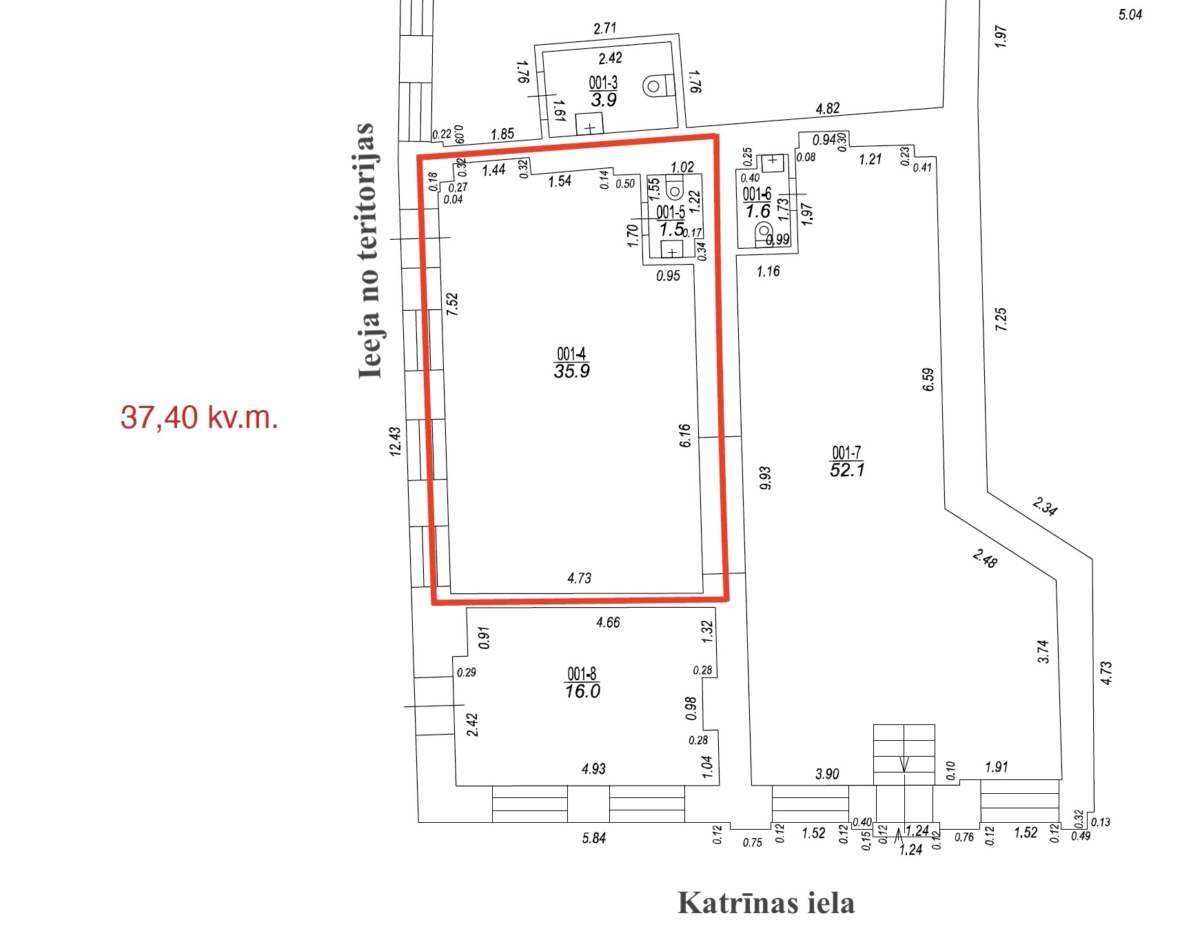 Iznomā tirdzniecības telpas, Katrīnas iela - Attēls 1