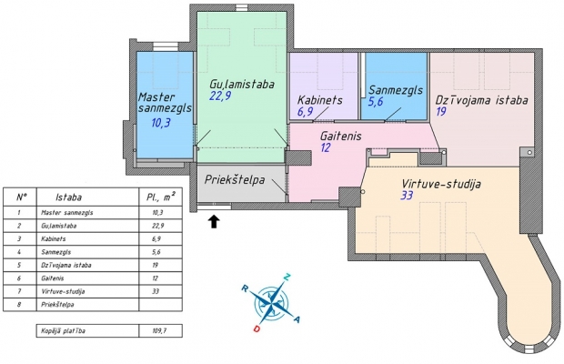 Apartment for rent, Ģertrūdes street 23 - Image 1
