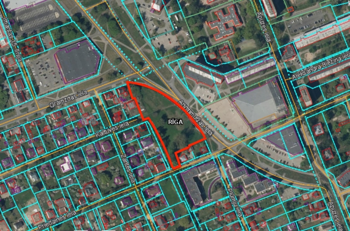 Объявление. Apbūves gabals Anniņmuižas un Gramzdas ielu krustojumā.  Platība: 8468 m2.  Jauktas apbūves statuss Цена: 500000 EUR Foto #4
