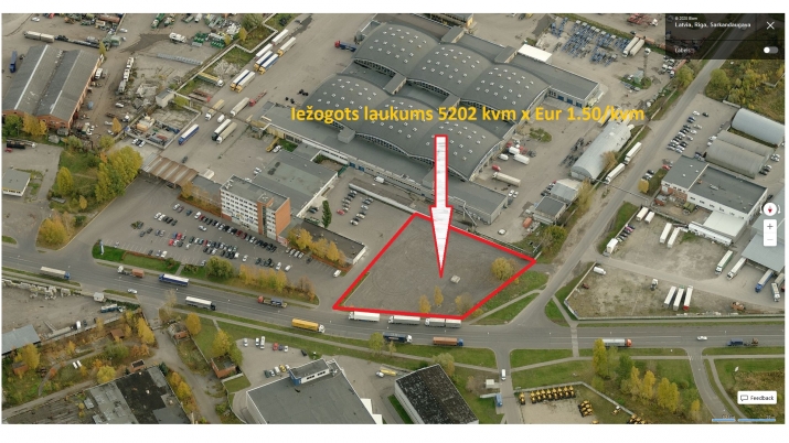 Sludinājumi. Iežogots, apsargāts laukums ar cietu segumu Uriekstes ielas malā.  + 5202 kvm liels laukums ar Cena: 7500 EUR/mēn Foto #1