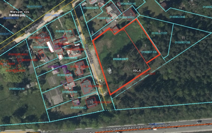 Объявление. Two land plots (2755 m and 1379 m) located along the Jūrmala Highway, on the right-hand side in Цена: 280000 EUR Foto #3