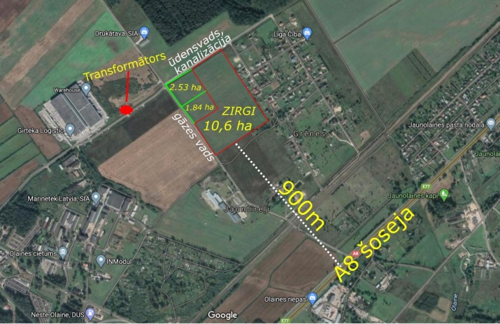 Sludinājumi. Piedāvājumā 1,8381 hektāru privātapbūves zeme Olaines novada ciematā - Grēnēs!  Zemesgabalas Cena: 85472 EUR Foto #7