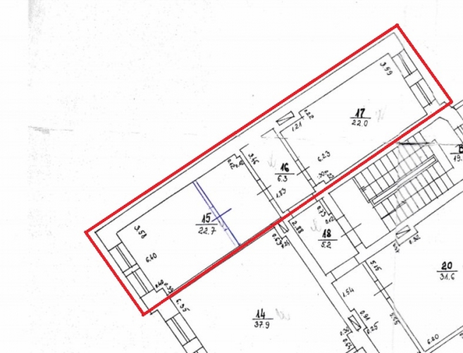 Sludinājumi. Citadeles un Muitas ielu krustojums, ar ieeju no Citadeles ielas.  Ēkas 6. stāvs ar liftu. Telpu Cena: 316 EUR/mēn Foto #9