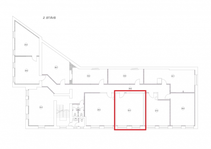 Sludinājumi. Piedāvājumā biroja telpas Brasā, Starta iela 1.  + Kopējā platība 32.4 m2;  + 2. stāvs; + Ap ēku Cena: 130 EUR/mēn Foto #5