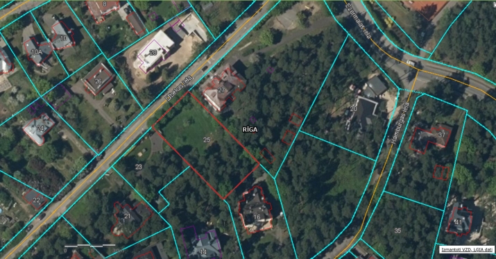 Объявление. Iegādei tiek piedāvāts ekskluzīvs zemes gabals Mežaparkā.  Mazstāvu dzīvojamās apbūves teritorija Цена: 489000 EUR Foto #2