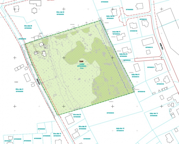 Sludinājumi. Zeme 18 privātmāju ciematam ar detālplānojumu.  Pārdota tiek 1/2 no šī zemes gabala (13 242,5 kvm) Cena: 397275 EUR Foto #6