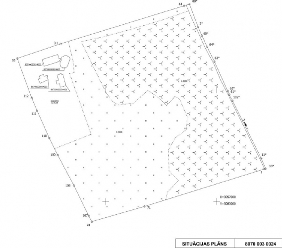 Sludinājumi. Zeme 18 privātmāju ciematam ar detālplānojumu.  Pārdota tiek 1/2 no šī zemes gabala (13 242,5 kvm) Cena: 397275 EUR Foto #9