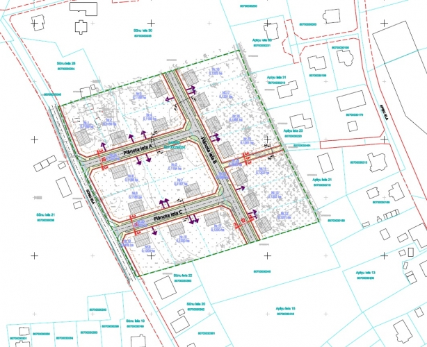 Sludinājumi. Zeme 18 privātmāju ciematam ar detālplānojumu.  Pārdota tiek 1/2 no šī zemes gabala (13 242,5 kvm) Cena: 397275 EUR Foto #8