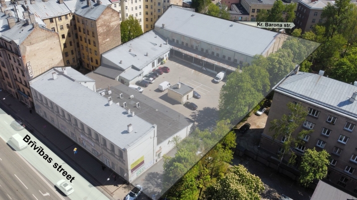 Sludinājumi. Multifunkcionāls īpašums starp Brīvības un K. Barona ielām.  Piedāvājums sastāv no:  Zeme 5408 m2 Cena: 1.36e+06 EUR Foto #1