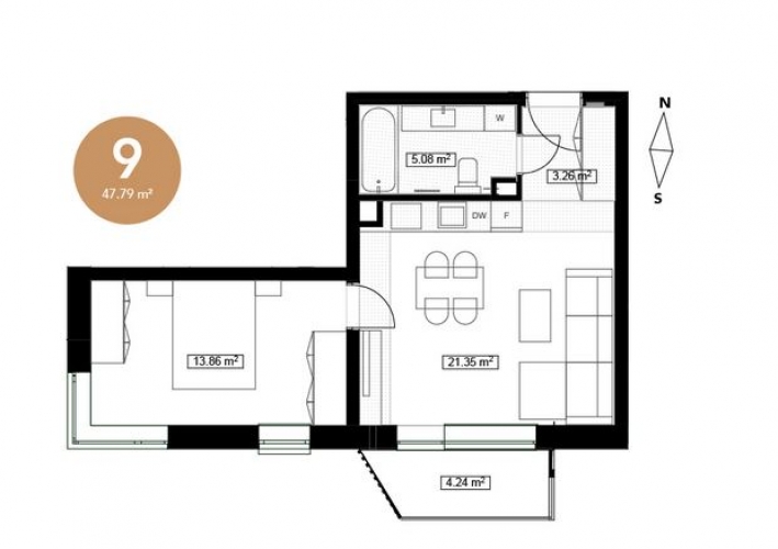 Sludinājumi. Iegādei pieejams 2-istabu dzīvokli jaunajā projektā \'Parka Kvartāls\'.  + A klases Cena: 135700 EUR Foto #8
