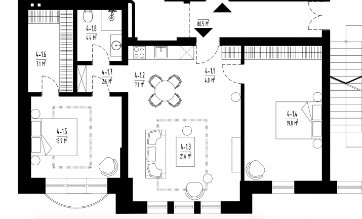 Sludinājumi. Elegants dzīvoklis \'Šefela namā\', Baznīcas ielā 5.  Aicinām Jūs kļūt par daļu no Rīgas arhitektūras Cena: 259200 EUR Foto #2