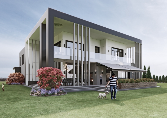 Объявление. Идеальной формы земельный участок в Межапарке с согласованным проектом для строительства частного Цена: 350000 EUR Foto #1