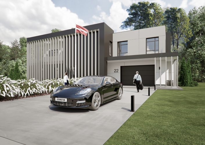 Объявление. Идеальной формы земельный участок в Межапарке с согласованным проектом для строительства частного Цена: 350000 EUR Foto #2