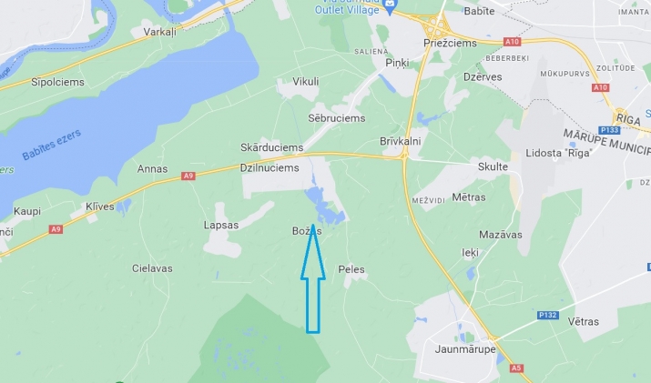 Sludinājumi. Zemes gabals Babītes pagastā.   400 m attālumā no Božu ūdenskrātuves, 2,2 km no Liepājas šosejas. Cena: 115000 EUR Foto #5