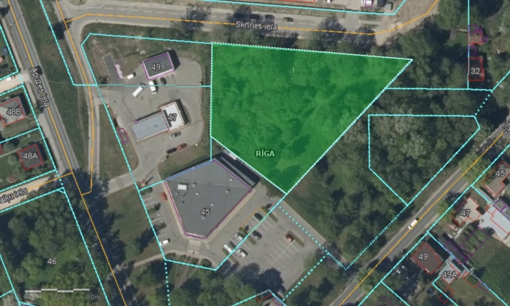 Объявление. Земельный участок на улице Скринес 1 Фасад выходит на улицу Юркалнес.  + Площадь земельного участка Цена: 595000 EUR Foto #6