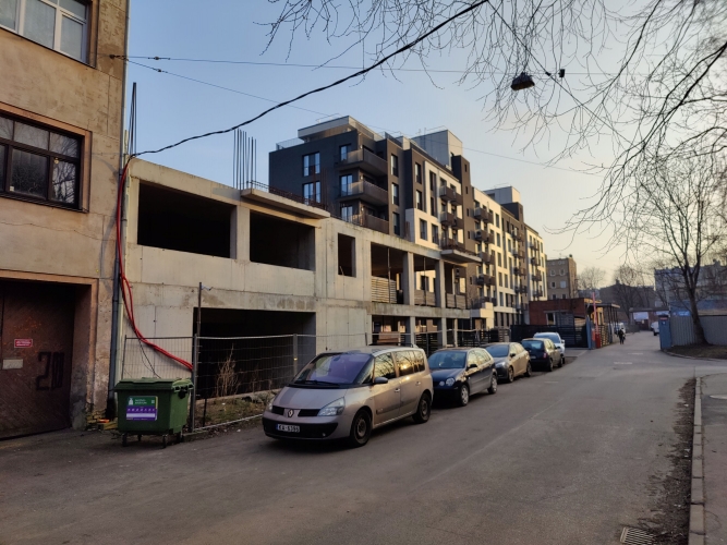 Sludinājumi. Zeme ar daudzdzīvokļu mājas būvprojektu un iesāktu būvniecību.  Projektā ir 33 dzīvokļi ar vidējo Cena: 1.25e+06 EUR Foto #3