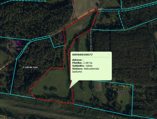 Sludinājumi. Iegādei pieejama piecu zemes gabalu pakete.  Kadastra apzīmējumi: 1. 6896 003 0073 (5,03 ha); 2. Cena: 95460 EUR Foto #5