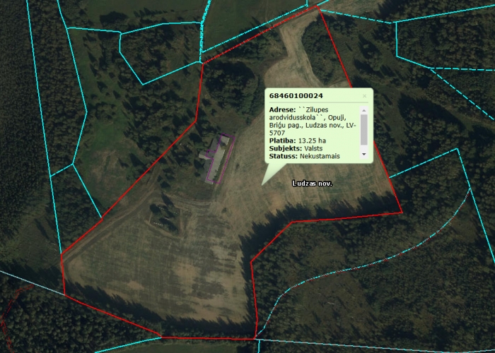 Sludinājumi. Iegādei pieejams zemes gabals 13,25 ha apjomē ar esošu būvi uz tā.  Kadastra apzīmējums: 6846 010 Cena: 21560 EUR Foto #1