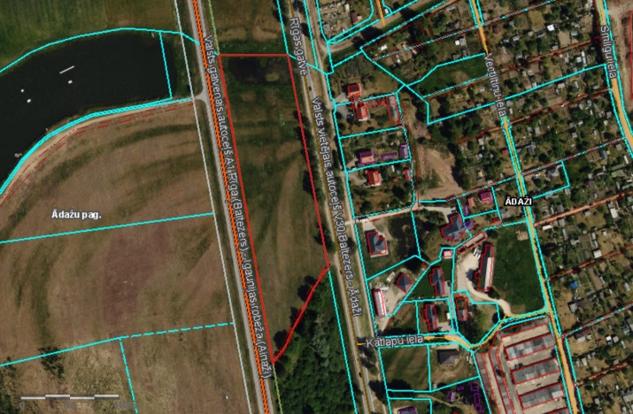 Sludinājumi. Zemes gabals Ādažos šosejas malā.  + Publiskās apbūves teritorija; + esošs ugunsdzēsības dīķis;  Cena: 482500 EUR Foto #4