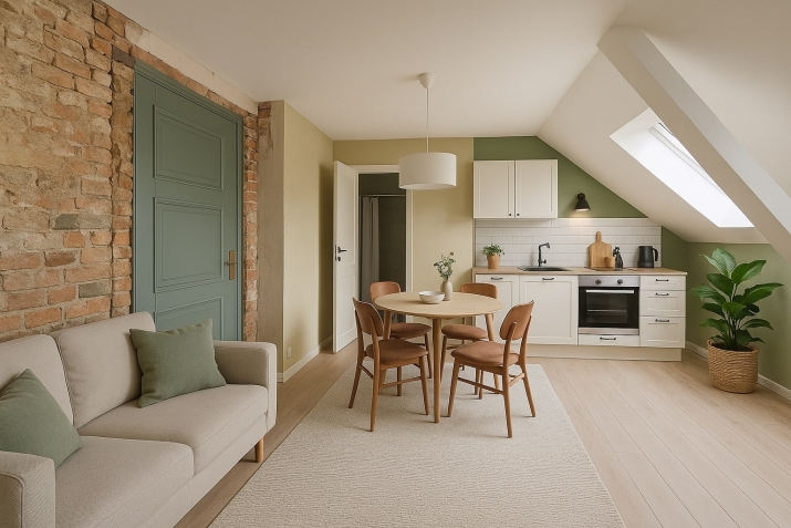 Sludinājumi. Studio dzīvoklis renovētā projektā Klusajā Centrā.  Cenā iekļauta jumta seguma maiņa un papildu Cena: 70000 EUR Foto #2