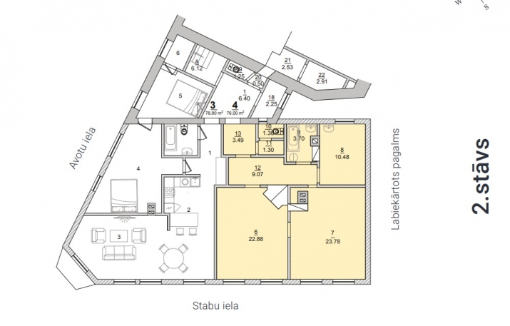 Sludinājumi. Pārdod neremontētu 3 istabu dzīvokli renovētā koka mājā ar logiem uz dienvidu pusi.  Īpašums Cena: 126080 EUR Foto #9