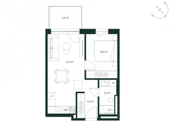 Sludinājumi. Mūsdienīgs un līdz detaļām pārdomāts 2-istabu dzīvoklis Vītolu ielā 2  vieta kur daba un ērtības Cena: 114900 EUR Foto #9