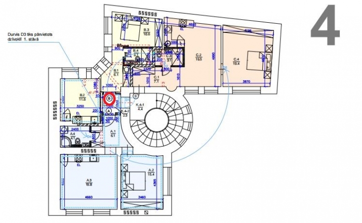 Sludinājumi. Tiek pārdots elegants dzīvoklis pilnībā renovētā vēsturiskā ēkā. Dzīvoklis pārdodas ar kvalitatīvu Cena: 102050 EUR Foto #7