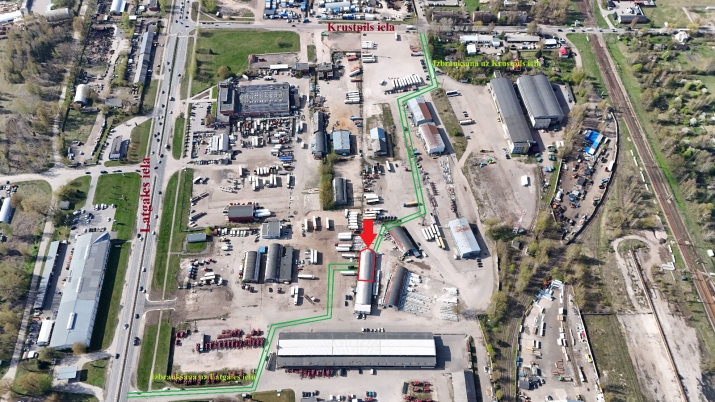 Sludinājumi. Noliktavas telpas Rumubulā.  + Puse pusapaļais angārs 450 m2; + 1. stāvs; + Jauni vārti 4.2x4,.2m; Cena: 1800 EUR/mēn Foto #9