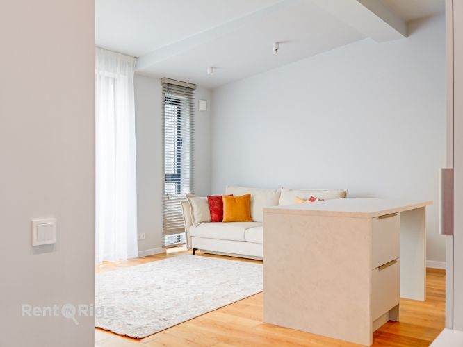 Sludinājumi. Ekskluzīvs jaunā projekta dzīvoklis ar balkonu, garderobi un privātu autostāvvietu.  No septembra Cena: 1100 EUR/mēn Foto #7