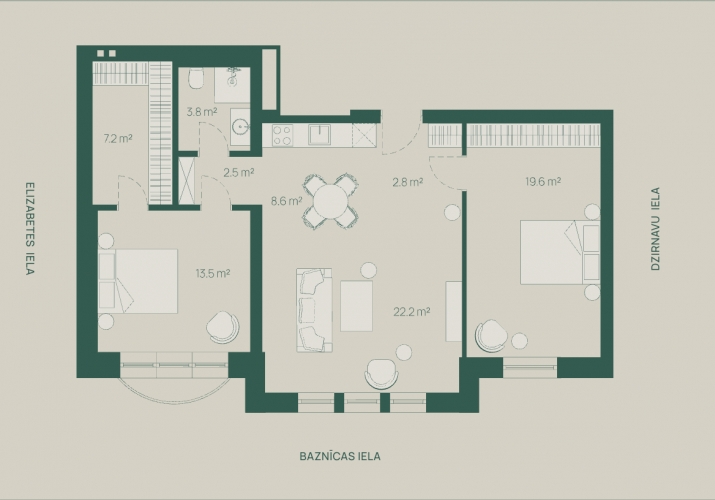 Sludinājumi. Premium klases 3-istabu dzīvoklis Rīgas vēsturiskajā centrā  Baznīcas ielā 5, Šefela namā.  Cena: 232580 EUR Foto #2