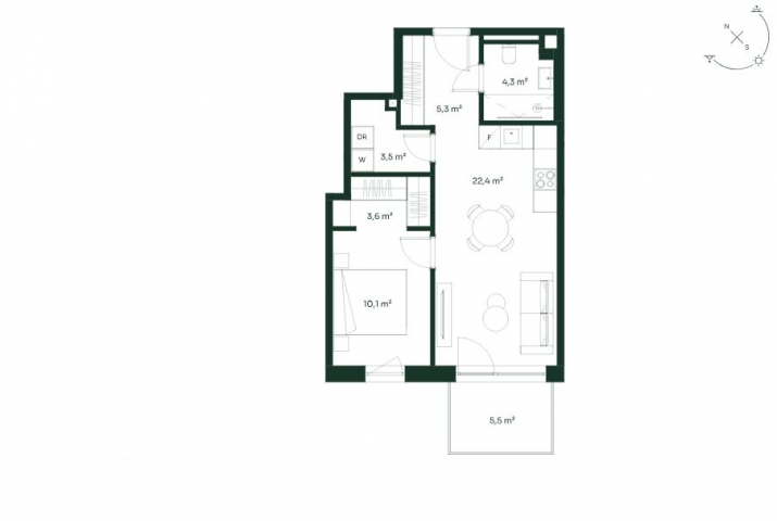 Sludinājumi. Mūsdienīgs un līdz detaļām pārdomāts 2-istabu dzīvoklis Vītolu ielā 2  vieta kur daba un ērtības Cena: 144900 EUR Foto #9