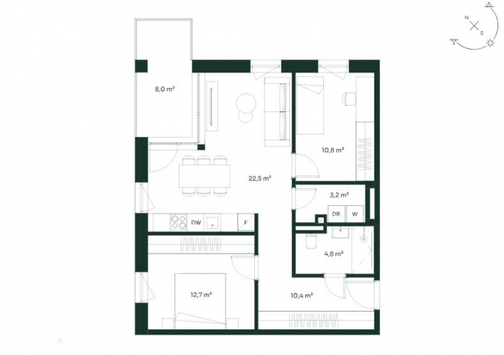Sludinājumi. Mūsdienīgs un līdz detaļām pārdomāts 3-istabu dzīvoklis Vītolu ielā 2  vieta kur daba un ērtības Cena: 179900 EUR Foto #8