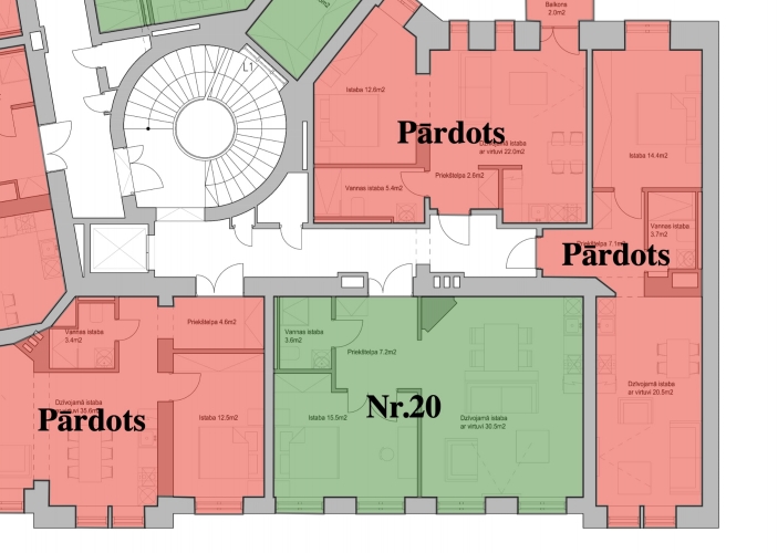 Sludinājumi. Dzīvoklis ar Elegantiem vēsturiskajiem griestiem un kamīnu!  Piedāvājumā dzīvokļi ar pilnu apdari!  Cena: 204840 EUR Foto #9