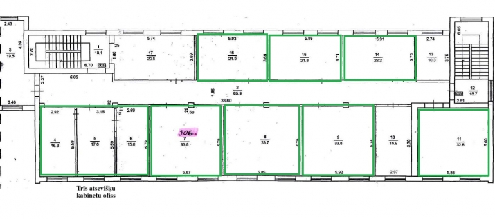 Sludinājumi. Trīs atsevišķu kabinetu ofiss!  Trīs stāvu biroja ēkā Ganību dambī ir pieejami ofisi uz nomu. Ofisa Cena: 248 EUR/mēn Foto #6