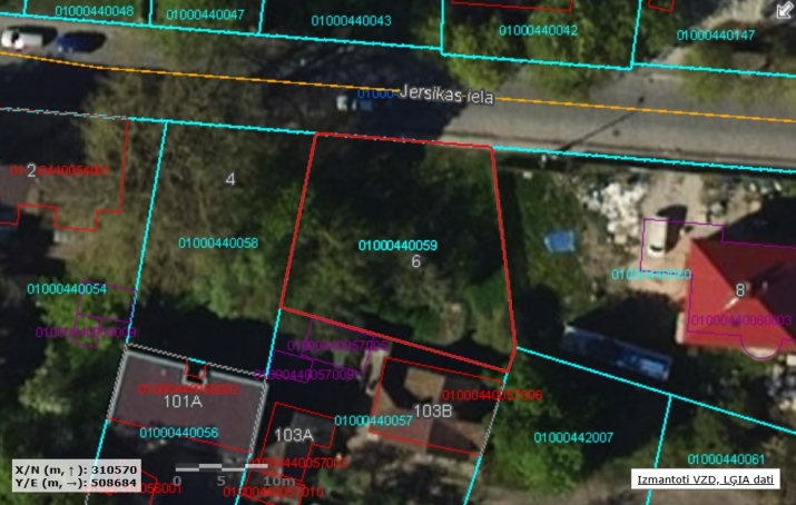 Объявление. Продаётся земельный участок с широкими возможностями для застройки на улице Ерсикас 6, Рига.  Цена: 49000 EUR Foto #1