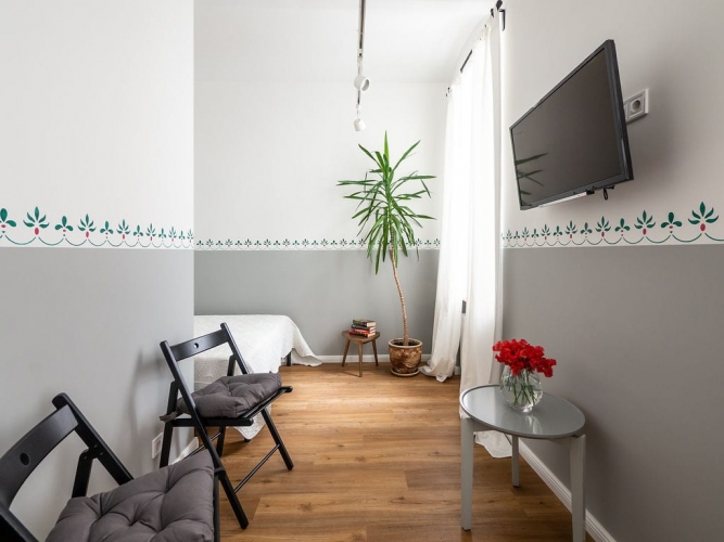 Sludinājumi. Pieejams studijas tipa dzīvoklis īstermiņa īrei. Dzīvoklis ir pilnībā aprīkots, ar visu Cena: 450 EUR/mēn Foto #5